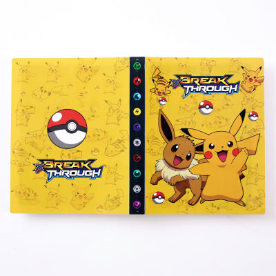 240pcs Album Pokemon Map Grand Format 4pocket Holder Collections Card Letters Album Book VMAX Characters Binder Folder Kids Toys
