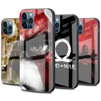 {L electronic shell} God Of War Glass Case สำหรับ iPhone 13 11 Pro 12 Mini XR 7 8 Plus SE 2020 XS Max X 6 6S ฝาครอบโทรศัพท์หรูหรากันกระแทก