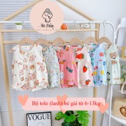 Set Bộ tole lanh bé gái, Bộ ba lỗ vải tole bé gái siêu xinh mặc hè mát mẻ