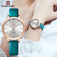 HotTop ยี่ห้อ NAVIFORCE ควอตซ์หนังกันน้ำผู้หญิงนาฬิกาแฟชั่นสุภาพสตรีนาฬิกาข้อมือหญิงนาฬิกา Reloj Mujer