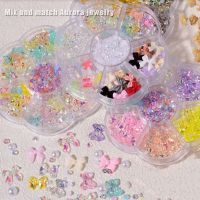 MEALOVE โปร่งใส เงางาม โค้งคำนับ ไข่มุก ความรัก เพชร เครื่องประดับเล็บ DIY เล็บ Rhinestones อุปกรณ์ตกแต่งเล็บ 3D อุปกรณ์ทำเล็บ