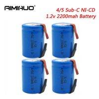 4Pcs Ni-Cd 4/5 SC Sub C 2200MAh ชาร์จสำหรับไฟฉายพัดลมเครื่องมือไฟฟ้า NICD SC เซลล์เชื่อม Tab