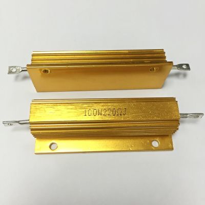 RX24 100W Watt Power Metal Shell Aluminium Gold Resistor  RX24 100W 1R 2R 3R 4R 5R 6R 8R 10R  20R 30R 40R 50R 100R 200R 220R 1K