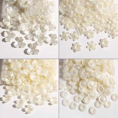 Mix 24Styles 10Pcs ABS Pearl Color Petal Acrylic Beads Caps For Jewelry Making Diy Needlework Finding Accessories Supplies