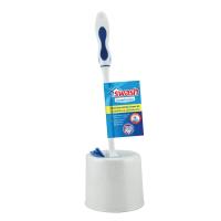 SWASH แปรงไนลอนล้างสุขภัณฑ์มีขอบพร้อมฐาน SWASH สีฟ้า NYLON TOILET BRUSH WITH RIM CLEANER SET SWASH BLUE แปรงทำความสะอาด อุปกรณ์ทำความสะอาด ของใช้ภายในบ้าน