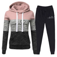 Casual Tracksuit Women Two Pieces Set Sweatshirts Pullover Hoodies Suit Female Jogger Pants Outfits Chandals Mujer Size S-4XL