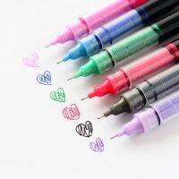 6 Colors Large Capacity Quick Drying Liquid Pen Style 0.5mm Fine Point Ink RollerBall Pen