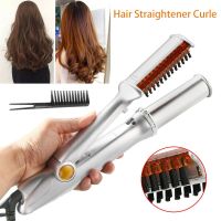 Hair Curling Iron Max 2-Way Rotating Hair Curler 2 In 1 Hair Curler Straightener Brush Smoothing Hair Iron Electric Hairbrush