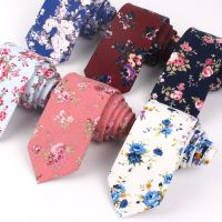 Floral Print Neck Ties For Men Women Casual Cotton Necktie for Wedding Business Suits Skinny Tie Slim Men Necktie Gravatas