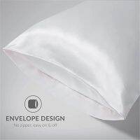 1pcs TwinQueen Size Satin Pillowcase Comfortable Khaki Solid Pillow Cover Pillowcase For Bedroom Pillows