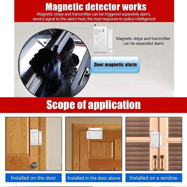 เซ็นเซอร์เครื่องตรวจจับแม่เหล็กระบบ433mhz-ระบบสัญญาณเตือนภัยกันขโมยหน้าต่างประตูไร้สาย-gsm-ไร้สายระบบแจ้งเตือนความปลอดภัยในบ้าน