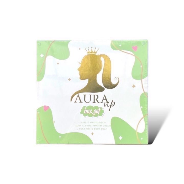 ครีม-ออร่า-เคไวท์-aura-vip-เซต-3-ชิ้น-บำรุงเพื่อผิวกระจ่างใส