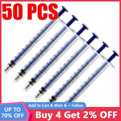 【JH】 50pcs 1ml one-off Plastic Disposable Injector Syringe Refilling Measuring Nutrient Feeding Mixing Liquids No Needles
