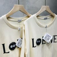 เสื้อยืดแขนสั้น ผ้าฝ้ายแท้ พิมพ์ลาย loewe Totoro ทรงหลวม สามมิติ สําหรับผู้ชาย และผู้หญิง dje