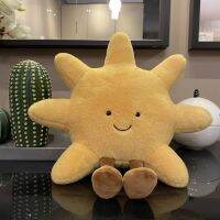 Lucu Wajah Senyum Bulan Putih Kuning Matahari Plushie Mainan Boneka Kartun Cuaca Mewah Bantal Tuk Unak-Anak Perempuan Dkorasi Kamar Tidur