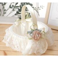 Brides Floral Accessory Marriage Ceremony Flower Basket Floral Arrangement For Wedding Bridal Bouquet Silk Rose Flower Basket