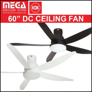 【SG STOCK】 KDK U60FW 60 DC CEILING FAN WITH LED LIGHT (Free basic installation + 1 year extra warranty) SHORT PIPE
