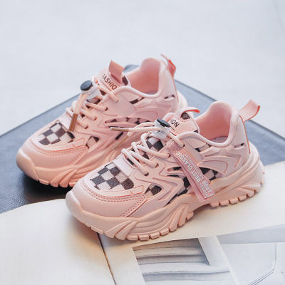 Children Boys And Girls School Shoes 2-10Y Kids Desigh High Quality Sneakers Toddlers Pink Outdoor Tennis Size 22-37#Brown,Whit
