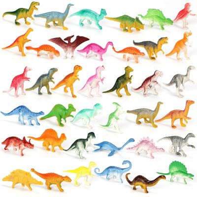 โมเดลไดโนเสาร์รูปสัตว์จำลองขนาดเล็ก39ชิ้น/ล็อตรูปไทรเคอราทอปส์ไทรแรนโนซอรัสบราชิโอซอรัสของเล่นการศึกษาทางปัญญาเด็ก