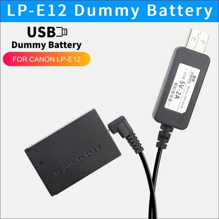 Canon Eos M200 Canon LP-E12 Dummy Battery Kit USB Power Adapter