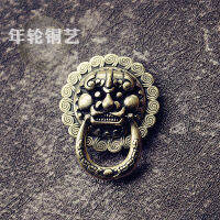 100% Authentic เนปาลทองเหลือง Guardian House ปลอดภัย Tang สิงโตหัวเข็มขัดรูปสมบัติ Buckle Handmade ตกแต่งหัวเข็มขัดอุปกรณ์เสริม DIY อุปกรณ์เสริมพระพุทธรูป