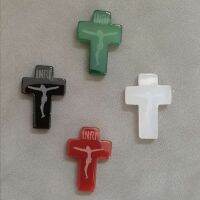 Natural agate Cross Pendant (with rope) 3cm F8U9 F8U9