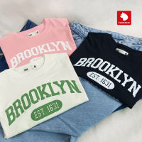 เสื้อยืด คอกลม chomchic เสื้อยืดผู้หญิง เสื้อแขนสั้น สกรีน "BROONKLYN NEW YORK" ผ้าคอตตอน 100% ผลิตในประเทศไทย สินค้าพร้อมส่ง