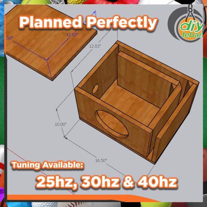 8 Inches Subwoofer BOX / Enclosure L Ported 20hz 25hz 30hz 35hz 40hz