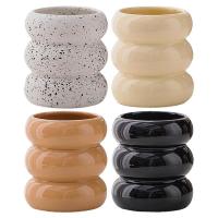 Ceramic Candle Holder Minimalist Modern Wide Top Opening Doughnut Table Decor Aesthetic Non-Slip Bottom Multipurpose Decor for Home Workplace Table Bookshel imaginative