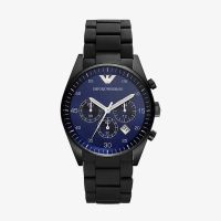 Emporio Armani นาฬิกาข้อมือผู้ชาย Chronograph Blue Dial Black รุ่น AR5921