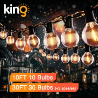 Patio string light Tungsten G40 Globe String Lights for Patio, LED Hanging Lights Waterproof 30 Bulbs, Shatterproof Christmas