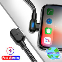 ?【 Readystock】 + Gratis Ongkir + COD?สายไมโคร USB 1M /2M 90 Degree IOS Type C 2.4A 5V พร้อมโคมไฟสายข้อมูลสำหรับ Xiaomi 12 11 Samsung Huawei iPhone USB Type C สายไมโคร USB