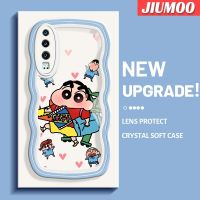 เคส JIUMOO สำหรับ Huawei P30 P30 Pro P30 Lite เคสลายการ์ตูนแฮปปี้เครยอนชินจังดีไซน์ใหม่คอลอร์ขอบลอนนิ่มเคสมือถือกันกระแทกแบบใสที่สร้างสรรค์เคสโปร่งใสลายกล้องถ่ายรูปซิลิกาเจลฝาครอบป้องกัน