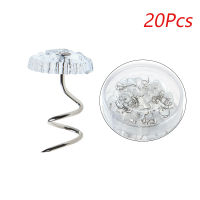 P5u7 20Pcs Creative Clear Heads Twisting Nail Bed Cloth Holder Anti Slip Spiral Pins Bedskirts สกรูเล็บสำหรับเบาะผ้าห่มคุณภาพสูง