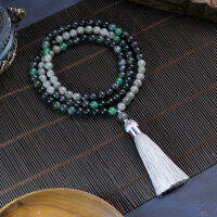 Japamala Necklace, 8mm beaded necklace,108,female,male, meditation, suitcase,Tassel,Yoga, Jewelry, fountain stock