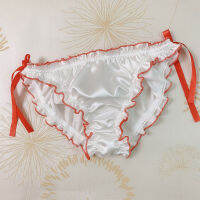 UW80ผู้หญิงกางเกงผ้าไหม Faux Satin G String Thong แฟชั่นสาว Knickers Lace