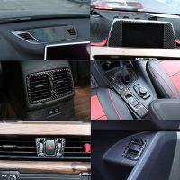 Soft Carbon Fiber For BMW X1 F48 2016-2020 Center Control Console Dashboard Speaker Cover Trim Essories For BMW X2 F47 2018