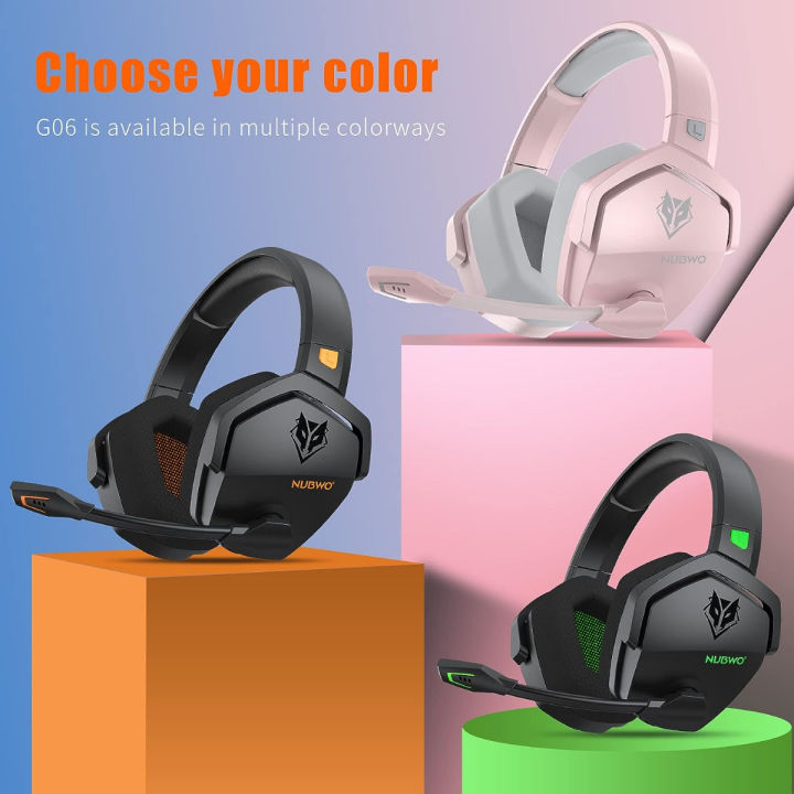 nubwo-g06-wireless-gaming-headset-with-crystal-clear-microphone-for-ps5-ps4-pc-and-switch-47-hr-battery-ergonomic-design-orange