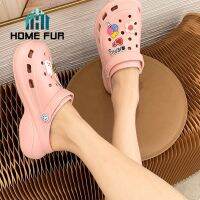 Home Fur : Slippersรองเท้าแตะผู้หญิง แบบสวม รองเท้าหัวโตสไตล์เกาหลี ใส่ลำลอง สบายเท้า ลายน่ารัก