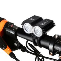 Solar Storm 1600 Lm LED Bike Light 2LED Bicycle Light Headlight Torch Headlamp With 6400mAh Battery Charger