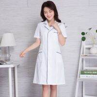 Women Beauty salon dress with custom Logo Spa uniform scrubs uniform Long Lab coats beautician pink plus size clinic uniform