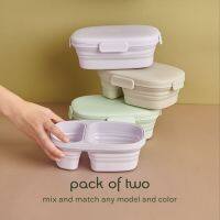 hako collapsible bowl duo pack ฮาโกะชุดกล่องข้าวพับได้ 2กล่อง