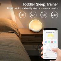 Tuya Night Lights Alarm Clock Adjustable RBG Color Light Wake Up Clock Baby Sound Machine Table Clock For Kids Family