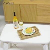 【Cod】 Rokomari Fashion House JO HOUSE 7ชิ้น/เซ็ตรุ่น1:12บ้านตุ๊กตาจิ๋วแบบร้านอาหารขวดไวน์แก้วแชมเปญถาดแซนวิชจานบนโต๊ะอาหาร