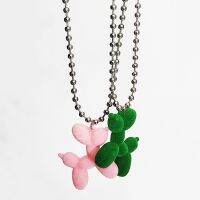 ZX Cute Plush Big Dog Pendant Necklace for Girls Women Korean Fashion Long Chain Necklaces Animal Collar Jewelry Wholesale Gifts