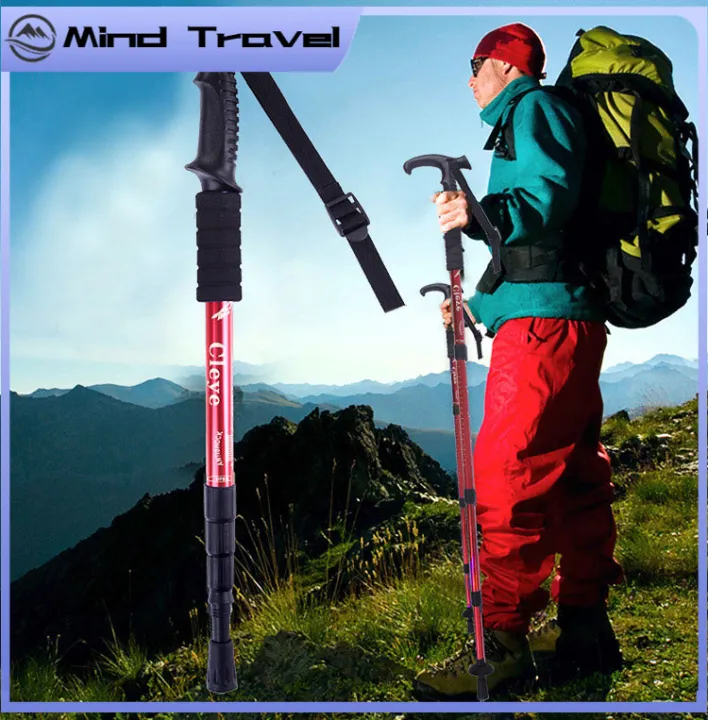 Outdoor Light Weight Trekking Pole Anti-Shock Aluminum Hiking Poles Leg ...