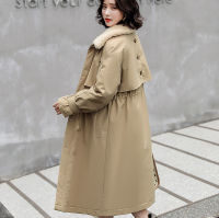 【cw】2022 Winter New Korean Style Casual Polo Collar Cotton-Padded Coat Womens plus Size Parka Womens Quilted Cotton Coat Long Cotton Coat Jacket