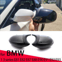 คาร์บอนไฟเบอร์แบบสีดำกระจกมองข้างปกหมวกสำหรับ BMW E82 E87 E88 E90 E81 E93 M ดูอุปกรณ์เสริมในรถยนต์