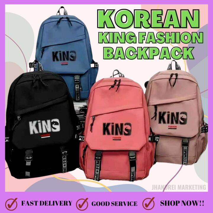 TOP TRENDING King Fashion Korean Backpack Bag Canvas Material