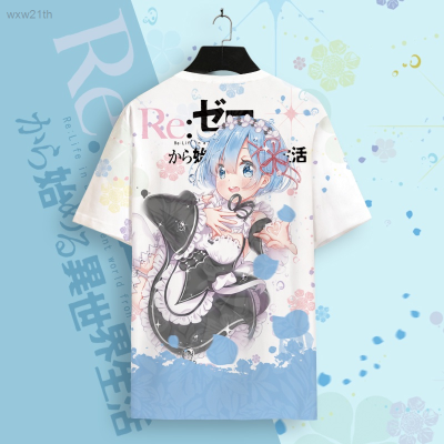 2023 Short Sleeved T-shirt with An Anime Pattern of "starting From Scratch in Another World", Suitable for Men. Unisex